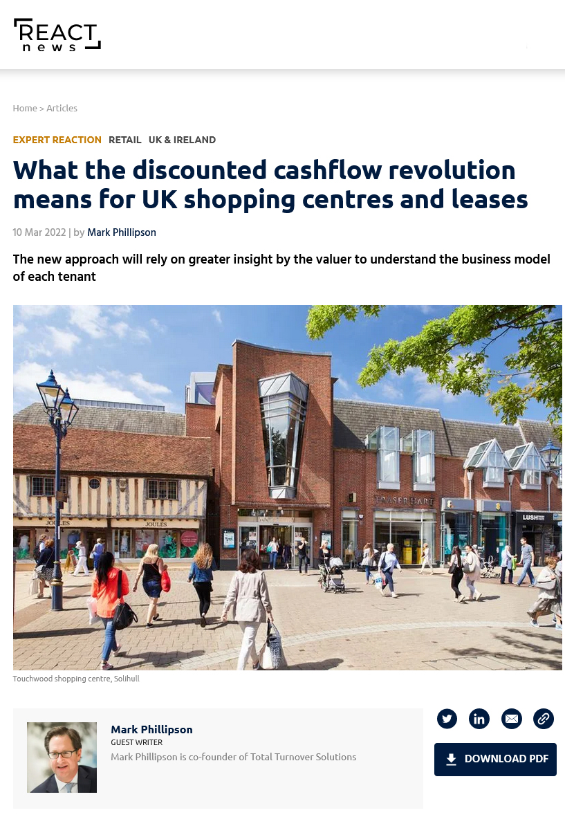  What the discounted cashflow revolution means for UK shopping centres and leases  
